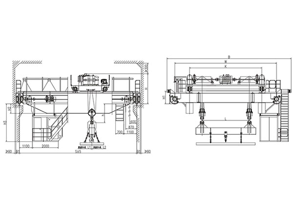 15t电磁挂梁桥式起重机（挂梁垂直主梁）