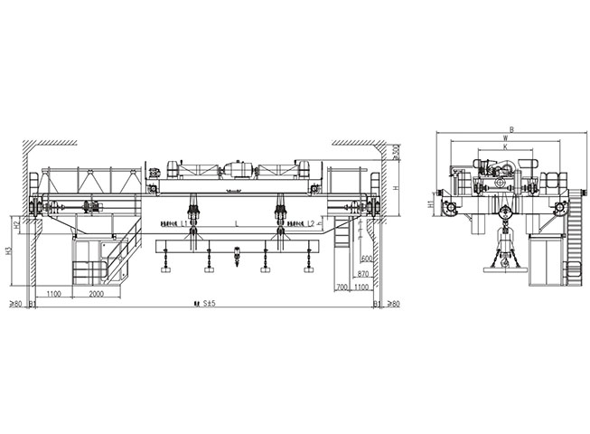 40t电磁挂梁桥式起重机（挂梁平行主梁）