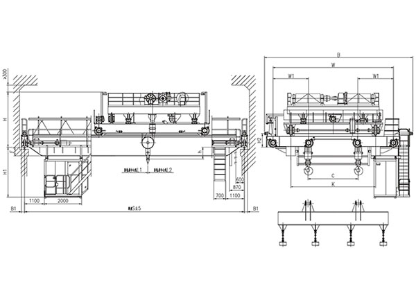 40t上旋挂梁桥式起重机